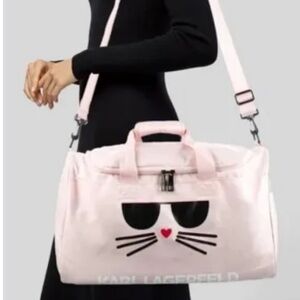 Karl Lagerfeld Pink Kitty Duffle Bag